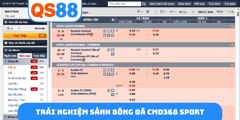 Trải nghiệm sảnh bóng đá CMD368 Sport